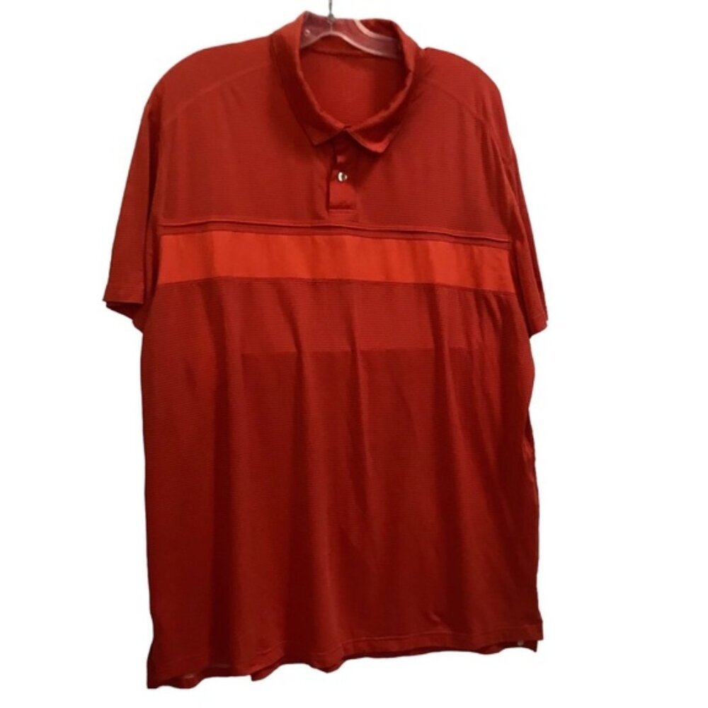 Lululemon Polo Golf Shirt Buttons Stripe Stretch Sweat Wick Top Short Sleeves XL